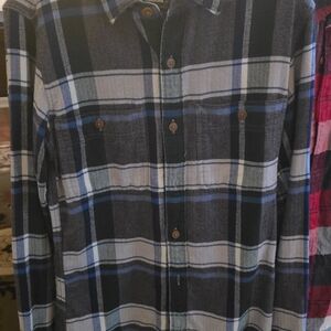 J. Crew Navy and White Plaid Button Down Shirt